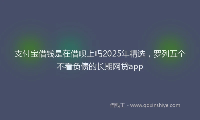 支付宝借钱是在借呗上吗2025年精选，罗列五个不看负债的长期网贷app