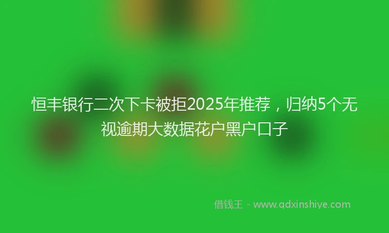 恒丰银行二次下卡被拒2025年推荐，归纳5个无视逾期大数据花户黑户口子