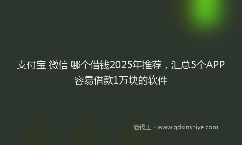 支付宝 微信 哪个借钱2025年推荐，汇总5个APP容易借款1万块的软件