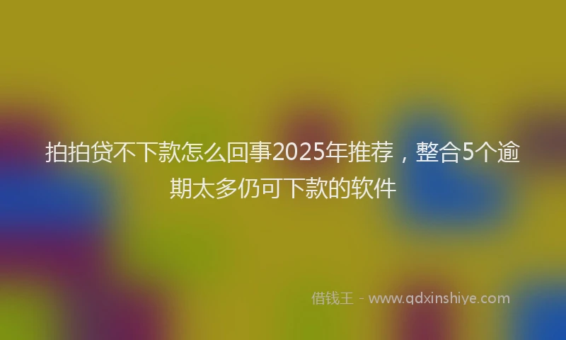 拍拍贷不下款怎么回事2025年推荐，整合5个逾期太多仍可下款的软件