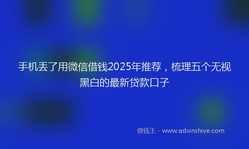 手机丢了用微信借钱2025年推荐，梳理五个无视黑白的最新贷款口子