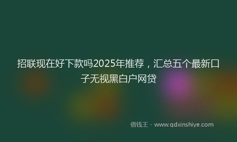 招联现在好下款吗2025年推荐，汇总五个最新口子无视黑白户网贷