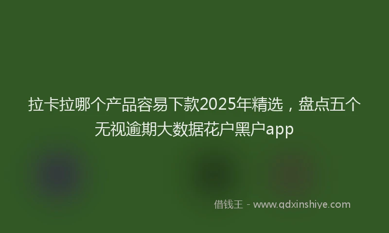 拉卡拉哪个产品容易下款2025年精选，盘点五个无视逾期大数据花户黑户app