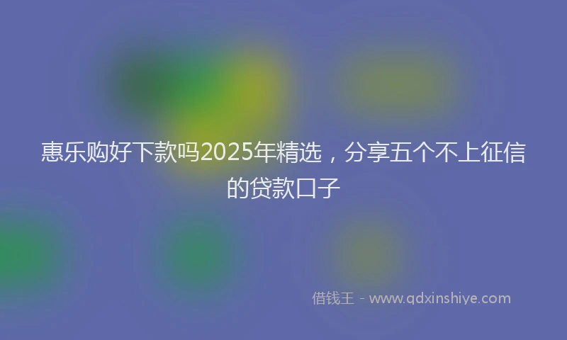 惠乐购好下款吗2025年精选，分享五个不上征信的贷款口子