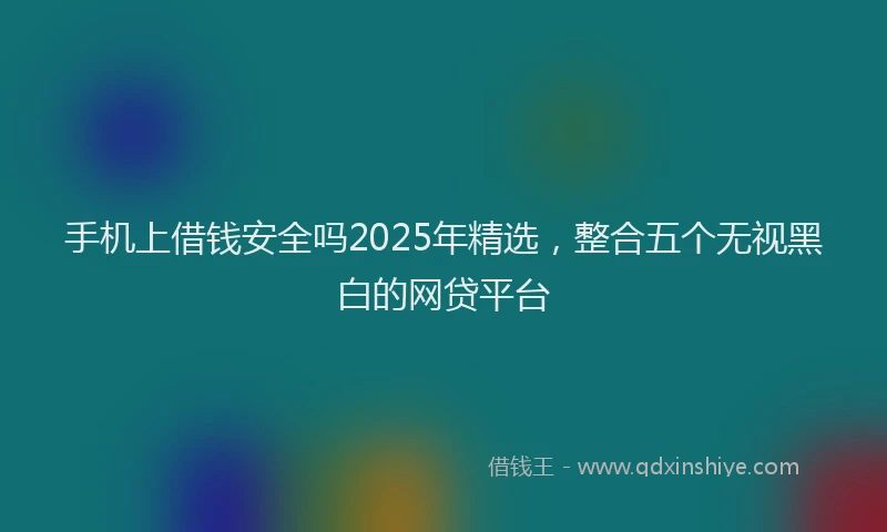 手机上借钱安全吗2025年精选，整合五个无视黑白的网贷平台
