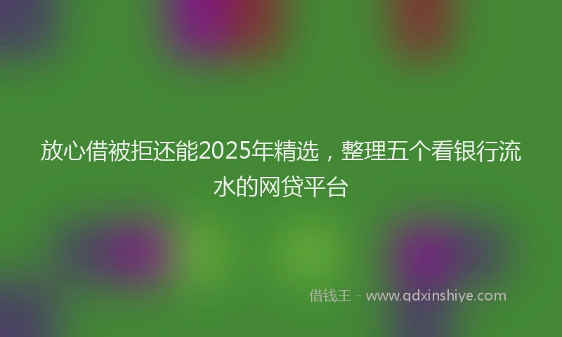 放心借被拒还能2025年精选，整理五个看银行流水的网贷平台