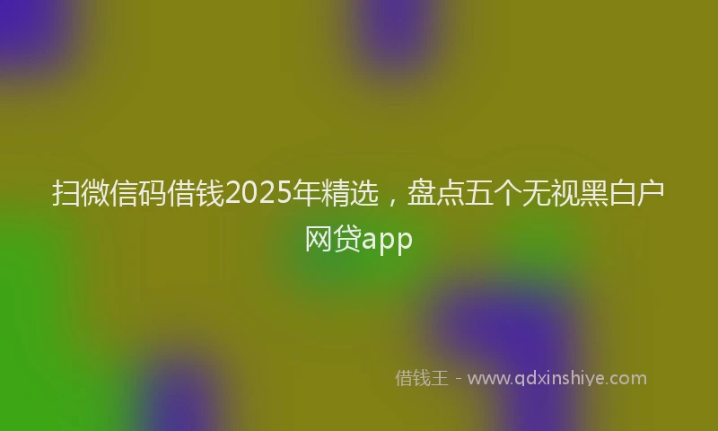 扫微信码借钱2025年精选，盘点五个无视黑白户网贷app