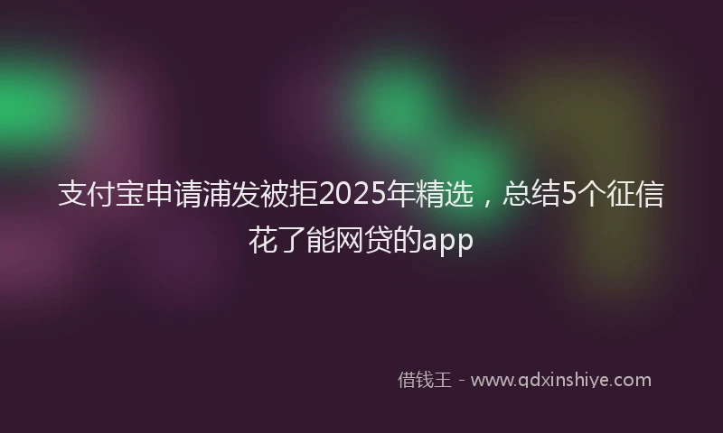 支付宝申请浦发被拒2025年精选，总结5个征信花了能网贷的app