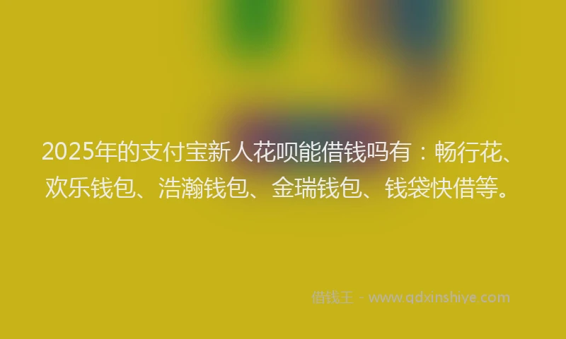 2025年的支付宝新人花呗能借钱吗有：畅行花、欢乐钱包、浩瀚钱包、金瑞钱包、钱袋快借等。