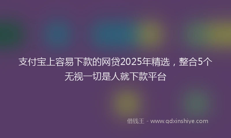 支付宝上容易下款的网贷2025年精选，整合5个无视一切是人就下款平台