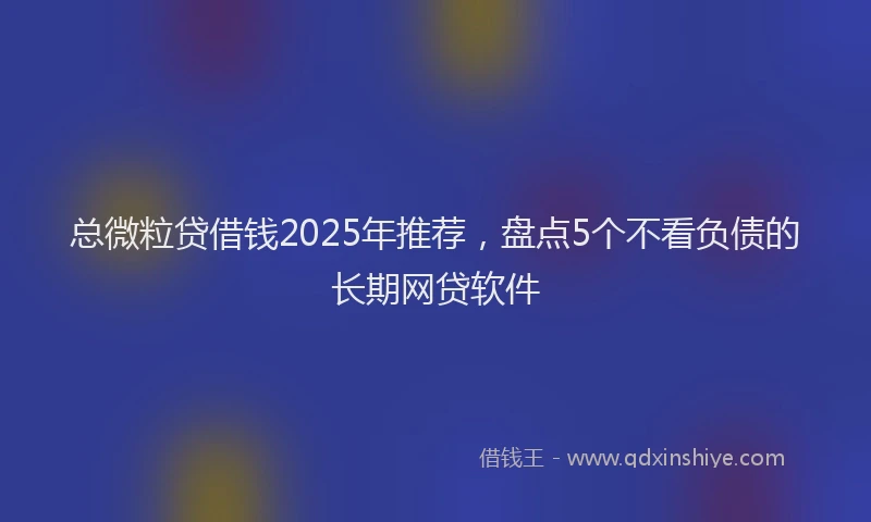 总微粒贷借钱2025年推荐，盘点5个不看负债的长期网贷软件