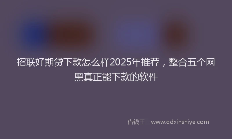 招联好期贷下款怎么样2025年推荐，整合五个网黑真正能下款的软件