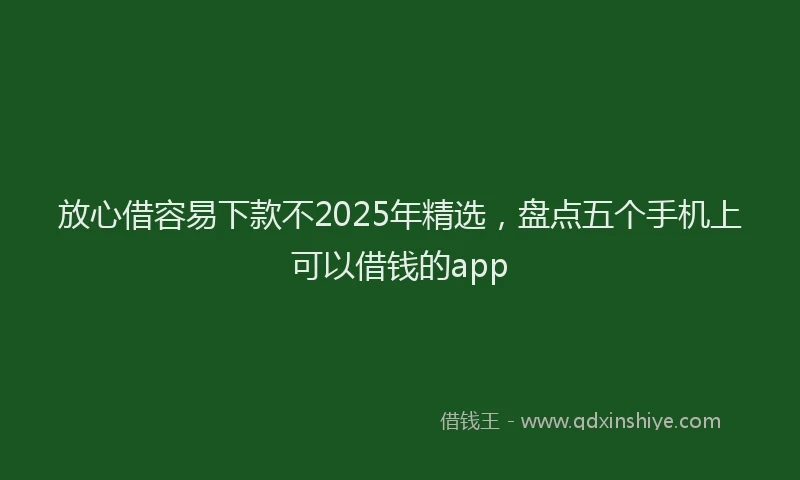 放心借容易下款不2025年精选，盘点五个手机上可以借钱的app