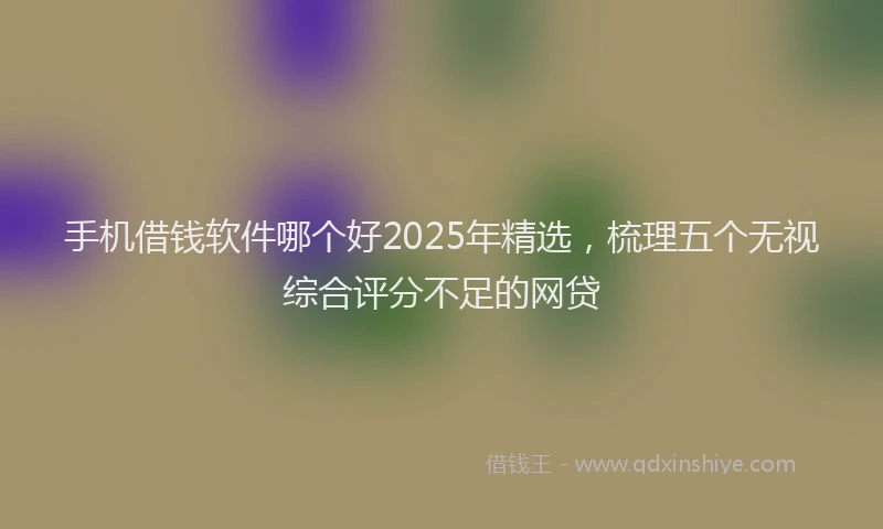 手机借钱软件哪个好2025年精选，梳理五个无视综合评分不足的网贷