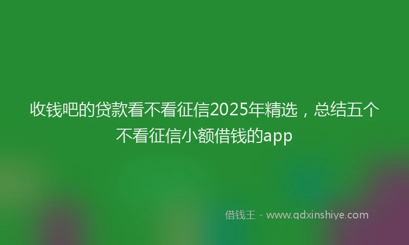 收钱吧的贷款看不看征信2025年精选，总结五个不看征信小额借钱的app