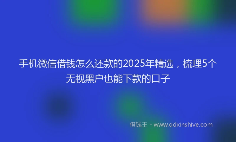 手机微信借钱怎么还款的2025年精选，梳理5个无视黑户也能下款的口子