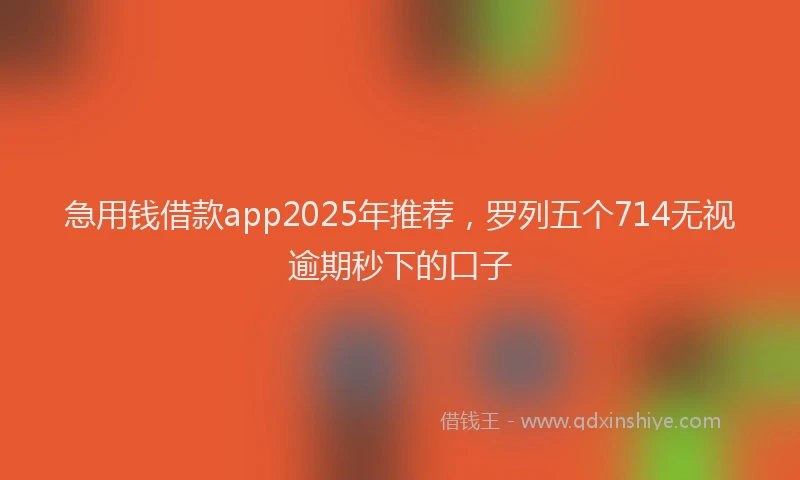 急用钱借款app2025年推荐，罗列五个714无视逾期秒下的口子