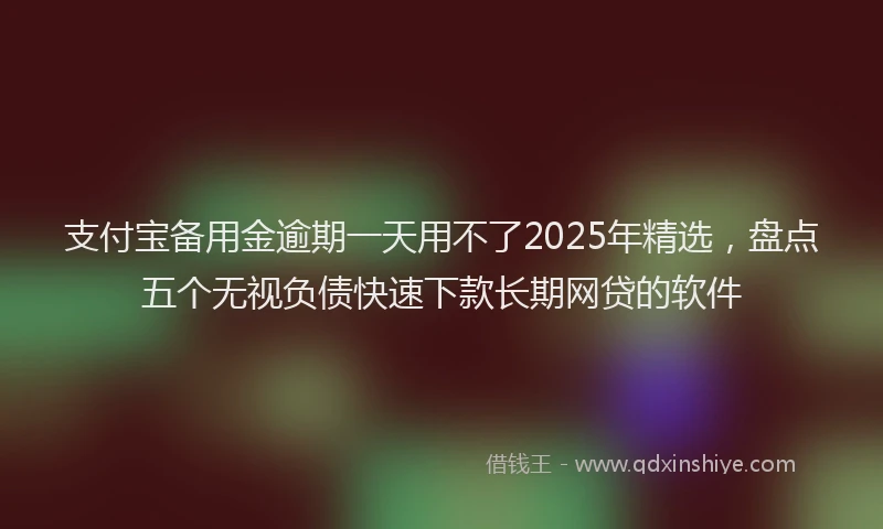 支付宝备用金逾期一天用不了2025年精选，盘点五个无视负债快速下款长期网贷的软件