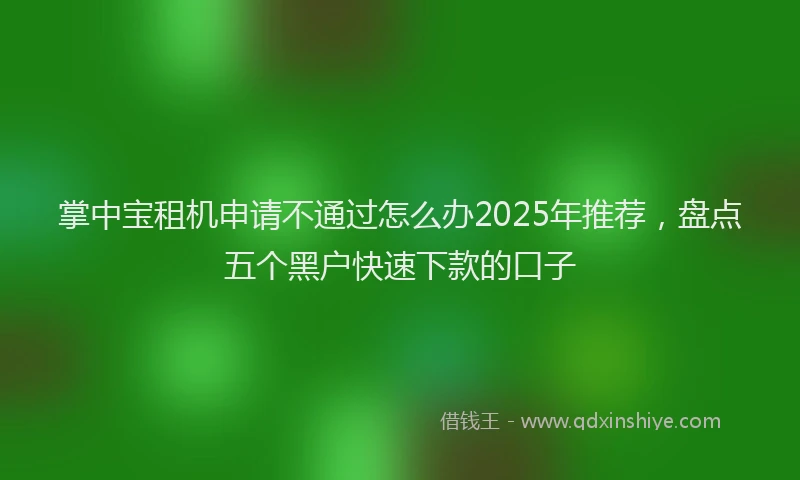 掌中宝租机申请不通过怎么办2025年推荐，盘点五个黑户快速下款的口子