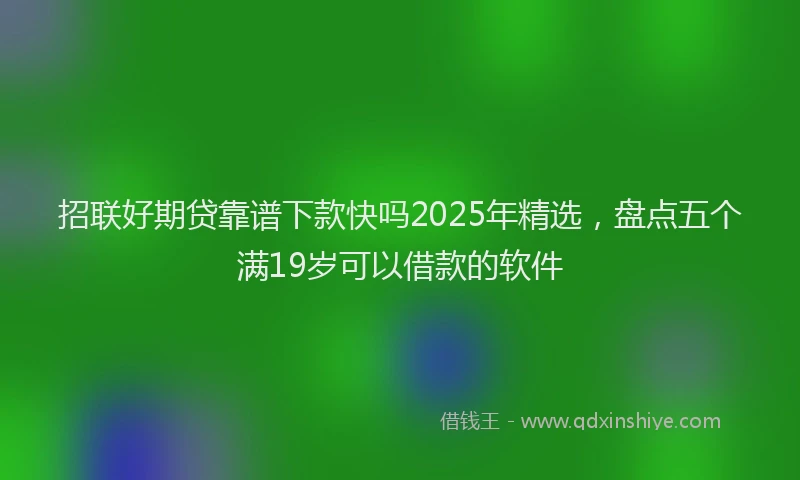 招联好期贷靠谱下款快吗2025年精选，盘点五个满19岁可以借款的软件