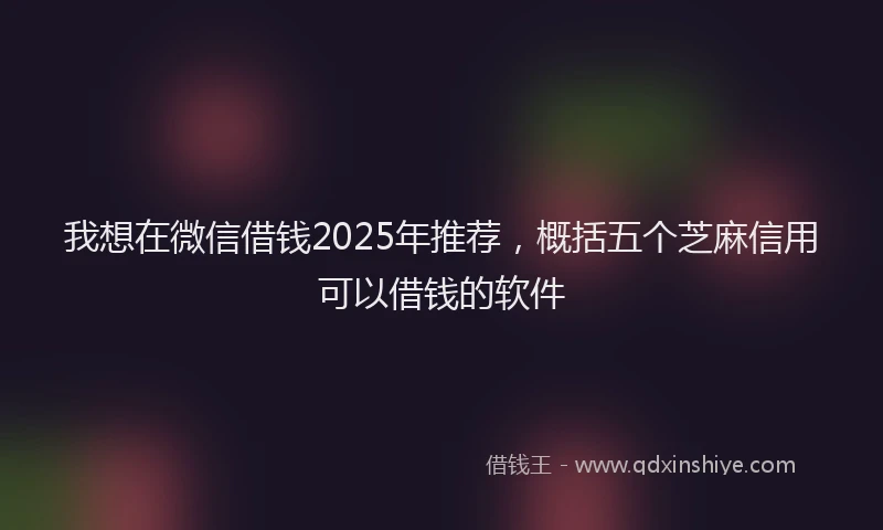 我想在微信借钱2025年推荐，概括五个芝麻信用可以借钱的软件