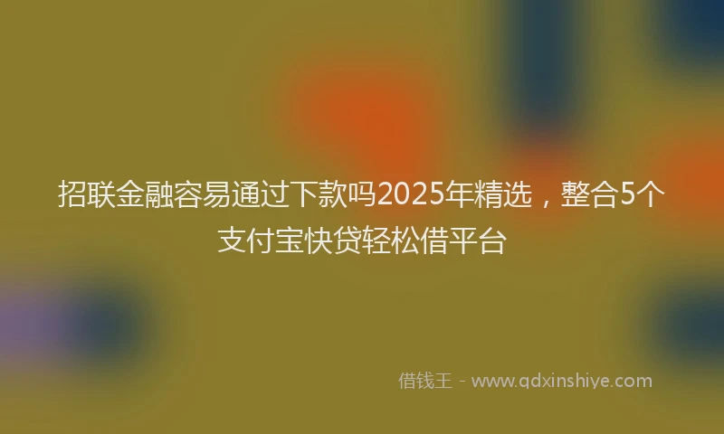 招联金融容易通过下款吗2025年精选，整合5个支付宝快贷轻松借平台