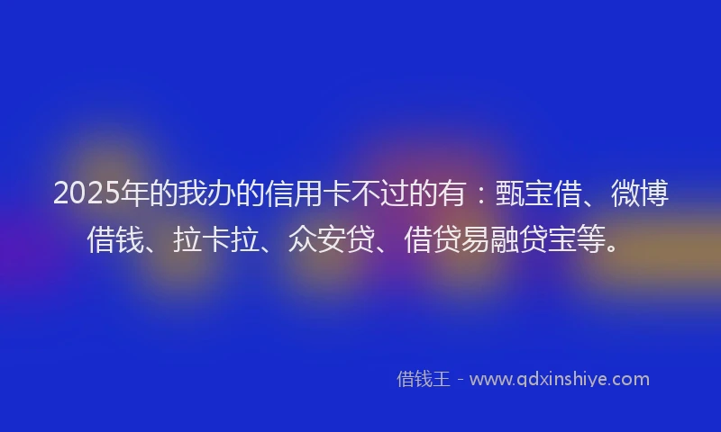 2025年的我办的信用卡不过的有：甄宝借、微博借钱、拉卡拉、众安贷、借贷易融贷宝等。