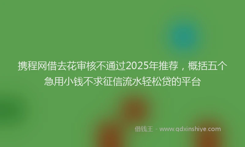 携程网借去花审核不通过2025年推荐，概括五个急用小钱不求征信流水轻松贷的平台