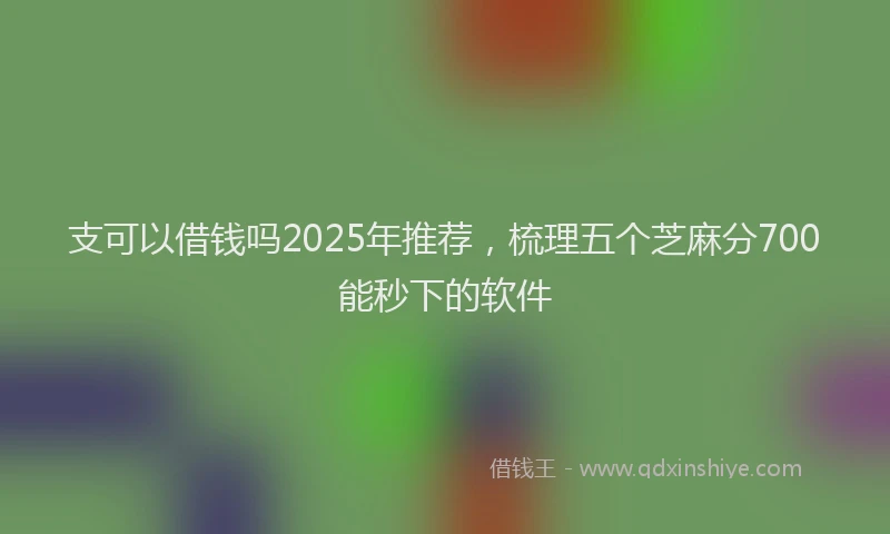 支可以借钱吗2025年推荐，梳理五个芝麻分700能秒下的软件