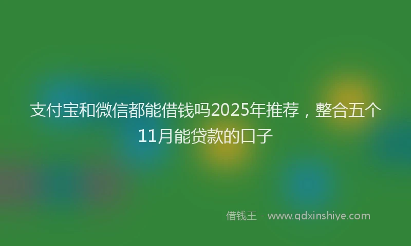 支付宝和微信都能借钱吗2025年推荐，整合五个11月能贷款的口子