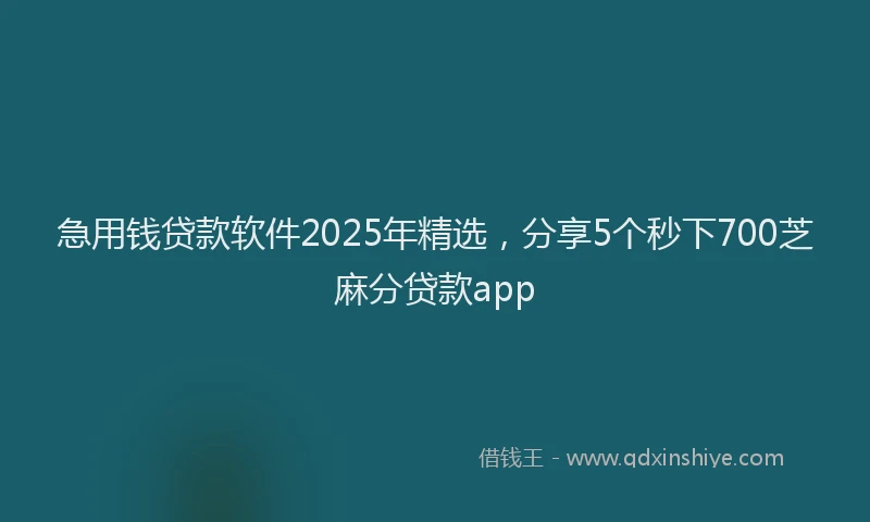 急用钱贷款软件2025年精选，分享5个秒下700芝麻分贷款app
