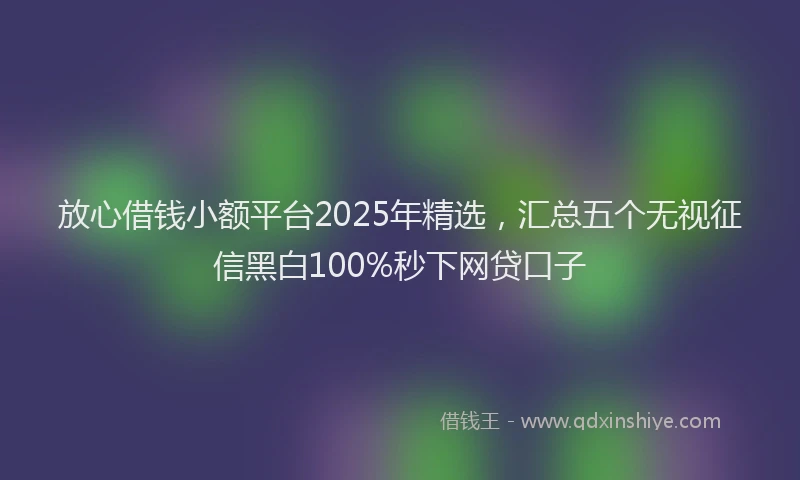 放心借钱小额平台2025年精选，汇总五个无视征信黑白100%秒下网贷口子