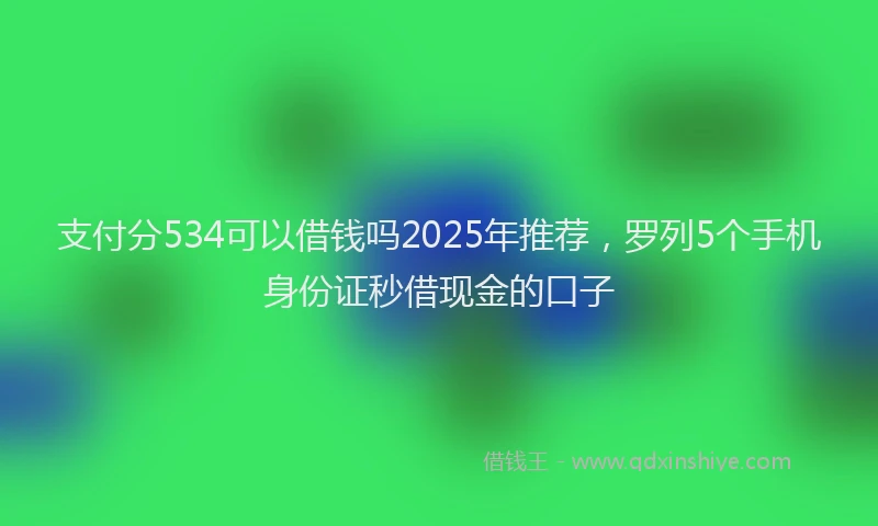 支付分534可以借钱吗2025年推荐，罗列5个手机身份证秒借现金的口子