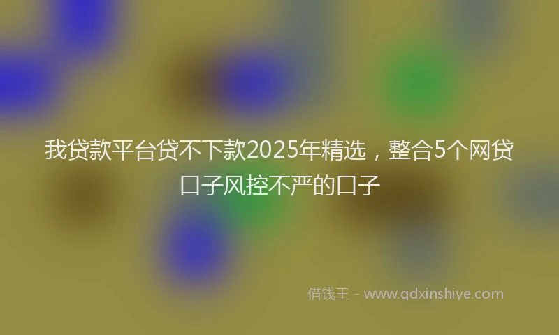 我贷款平台贷不下款2025年精选，整合5个网贷口子风控不严的口子