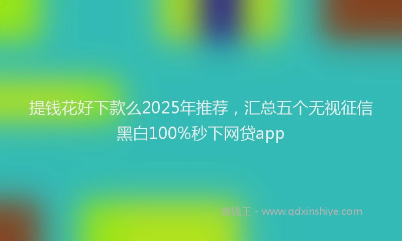 提钱花好下款么2025年推荐，汇总五个无视征信黑白100%秒下网贷app
