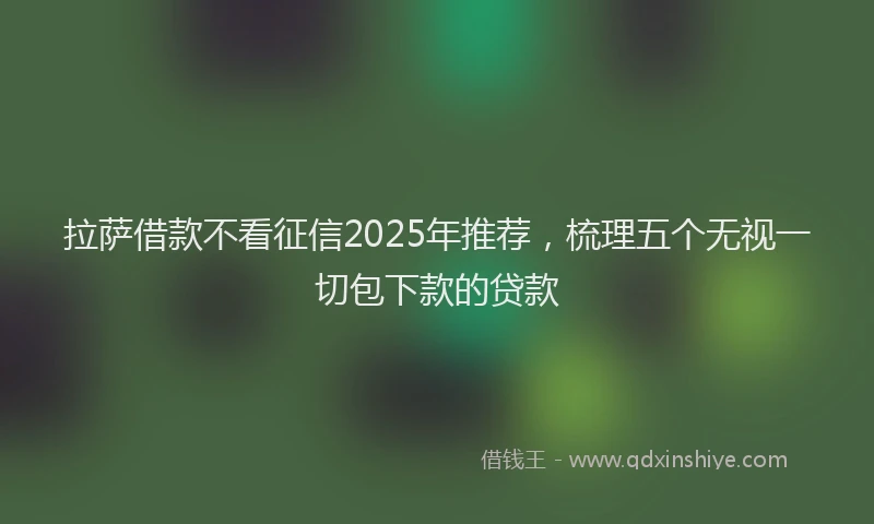 拉萨借款不看征信2025年推荐，梳理五个无视一切包下款的贷款