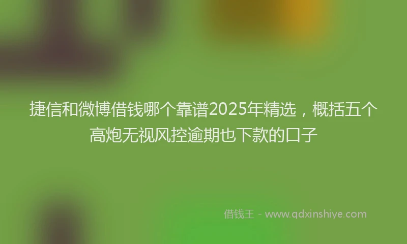 捷信和微博借钱哪个靠谱2025年精选，概括五个高炮无视风控逾期也下款的口子