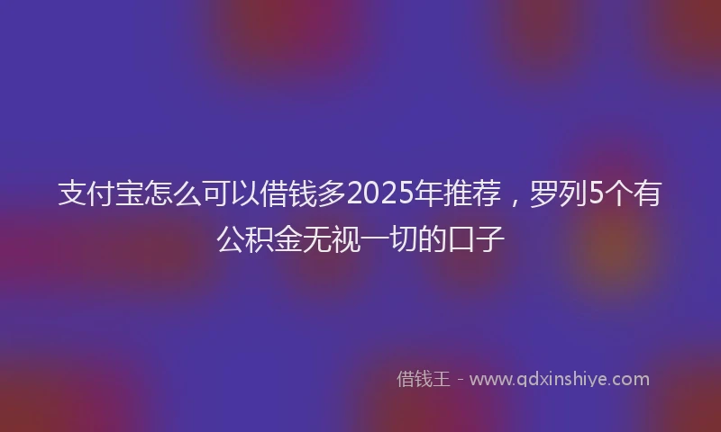 支付宝怎么可以借钱多2025年推荐，罗列5个有公积金无视一切的口子