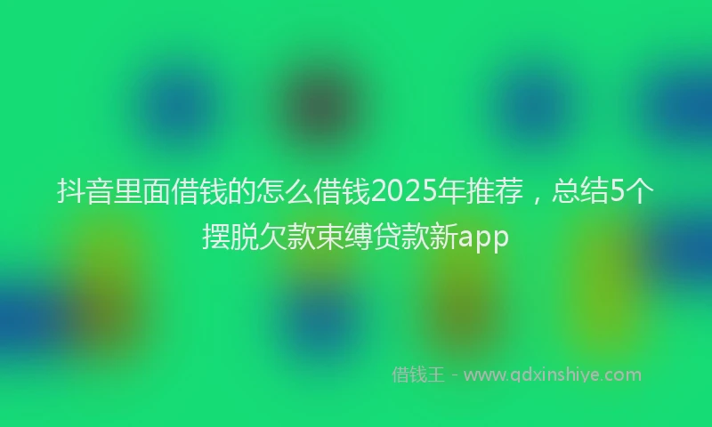抖音里面借钱的怎么借钱2025年推荐，总结5个摆脱欠款束缚贷款新app
