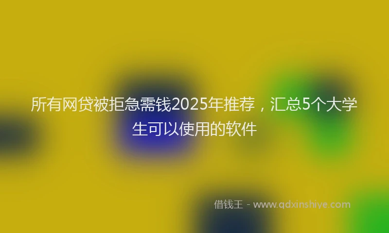 所有网贷被拒急需钱2025年推荐，汇总5个大学生可以使用的软件