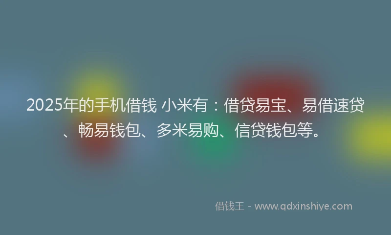 2025年的手机借钱 小米有：借贷易宝、易借速贷、畅易钱包、多米易购、信贷钱包等。