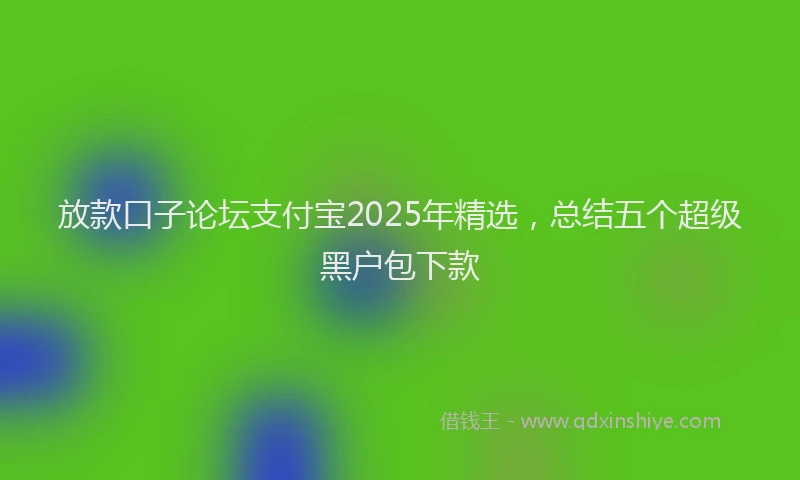 放款口子论坛支付宝2025年精选，总结五个超级黑户包下款