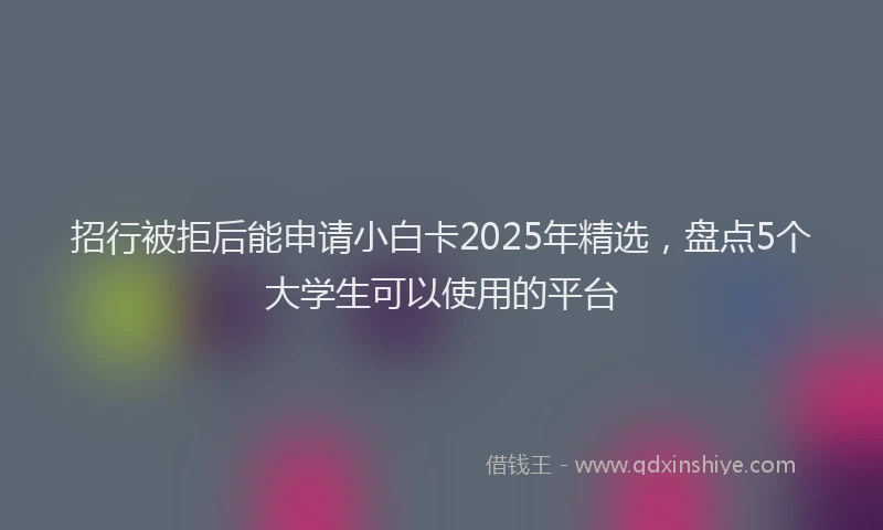 招行被拒后能申请小白卡2025年精选，盘点5个大学生可以使用的平台