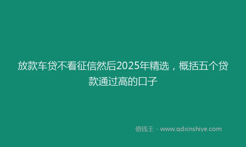 放款车贷不看征信然后2025年精选，概括五个贷款通过高的口子