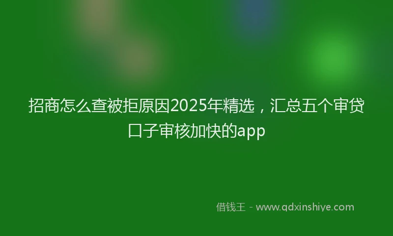 招商怎么查被拒原因2025年精选，汇总五个审贷口子审核加快的app