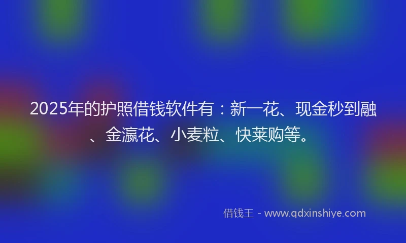 2025年的护照借钱软件有：新一花、现金秒到融、金瀛花、小麦粒、快莱购等。