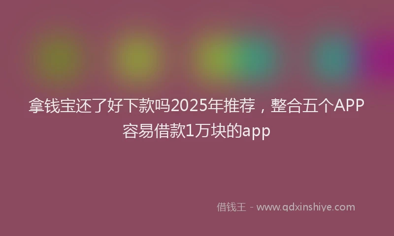 拿钱宝还了好下款吗2025年推荐，整合五个APP容易借款1万块的app