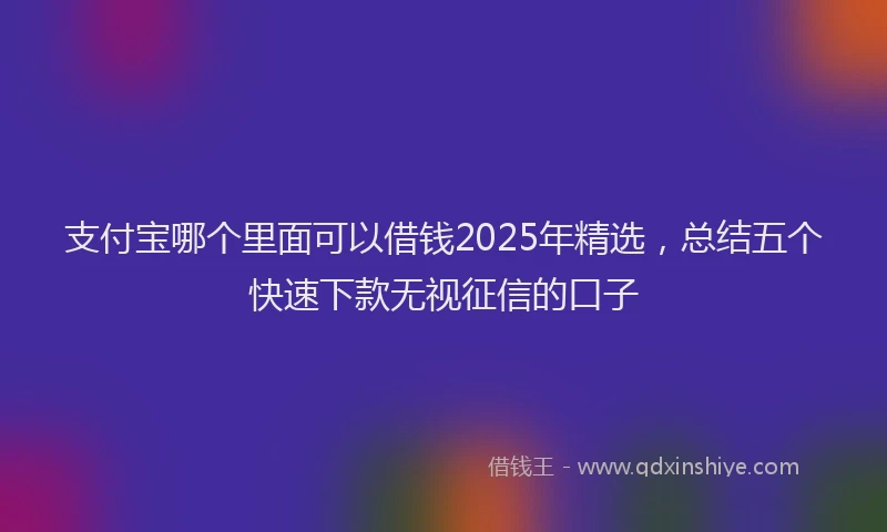 支付宝哪个里面可以借钱2025年精选，总结五个快速下款无视征信的口子