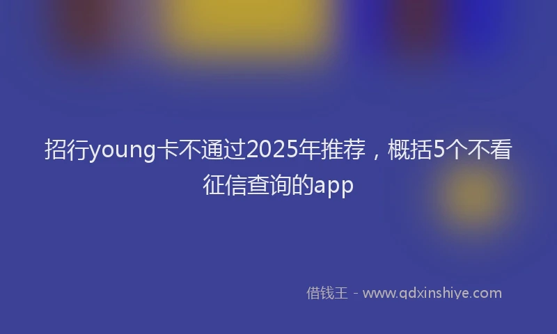 招行young卡不通过2025年推荐，概括5个不看征信查询的app