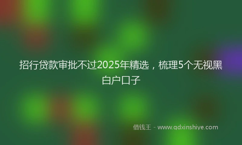 招行贷款审批不过2025年精选，梳理5个无视黑白户口子